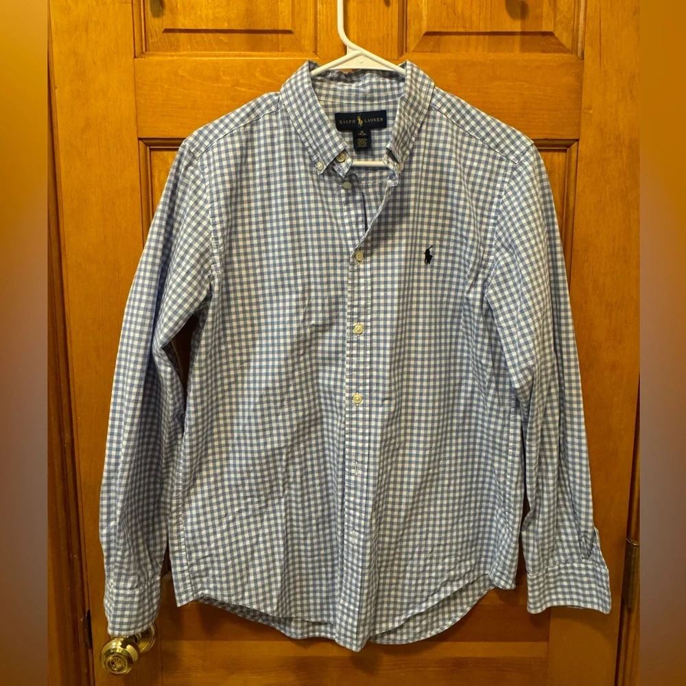 Ralph Lauren big boy Blue Gingham Shirt